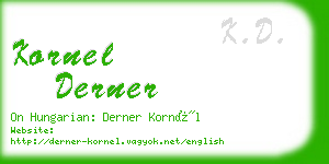 kornel derner business card